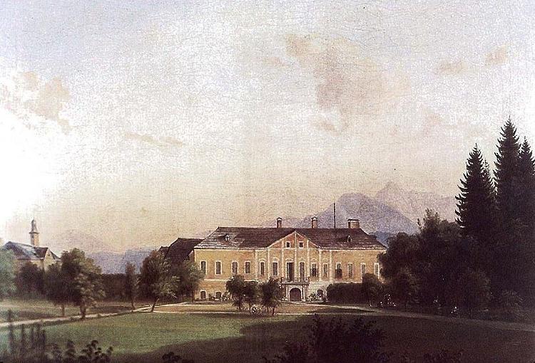 Markus Pernhart Painting of Castle Harbach in the 19th century